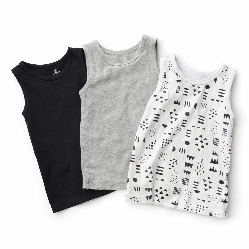Honest Co. 24M Toddler Tank Top Bundle (3) Black Gray White Summer Basics